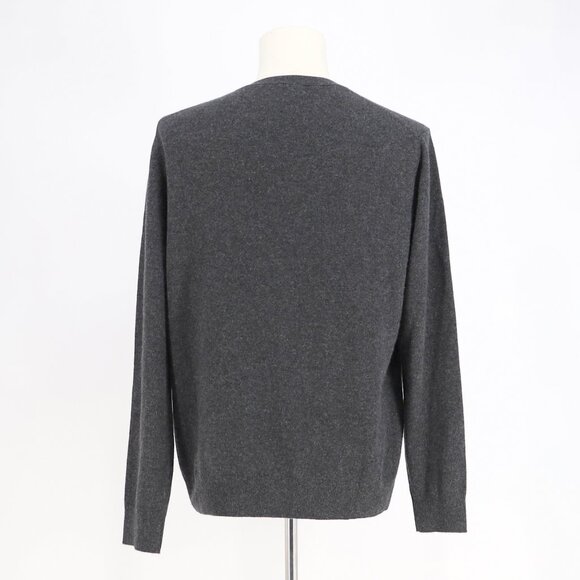 QUINCE Men's Mongolian Cashmere V-Neck Cardigan Sweater Dark Gray Size L - Picture 4 of 5